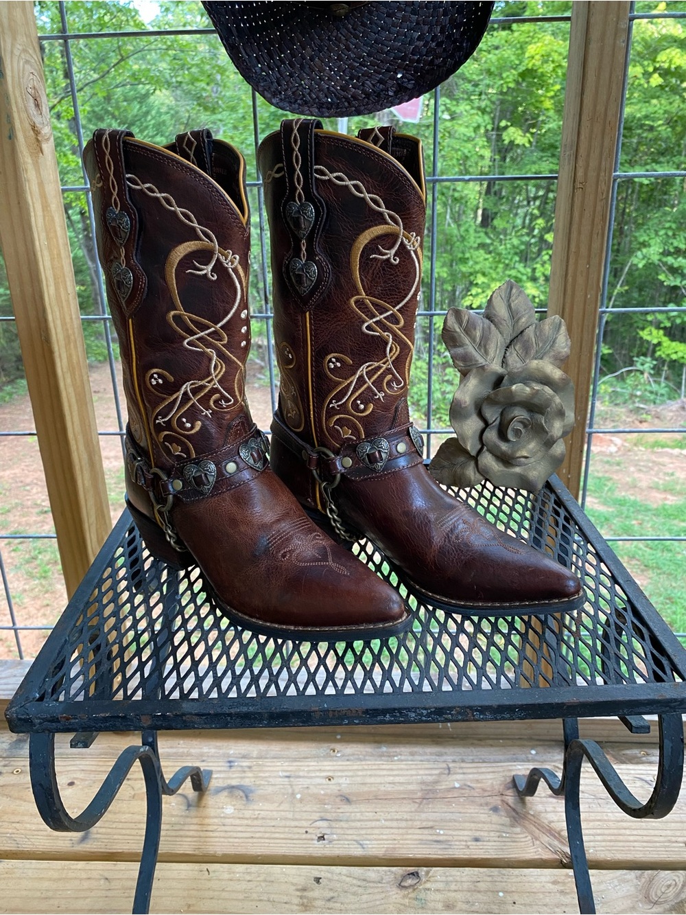Durango Crush Heartbreaker Women’s Cowboy Pointed Toe Brown Boots Rd180 size 7.5